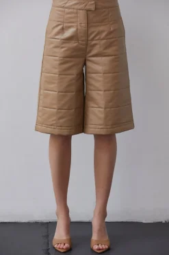 Amanda Vegan Leather Bermuda Shorts