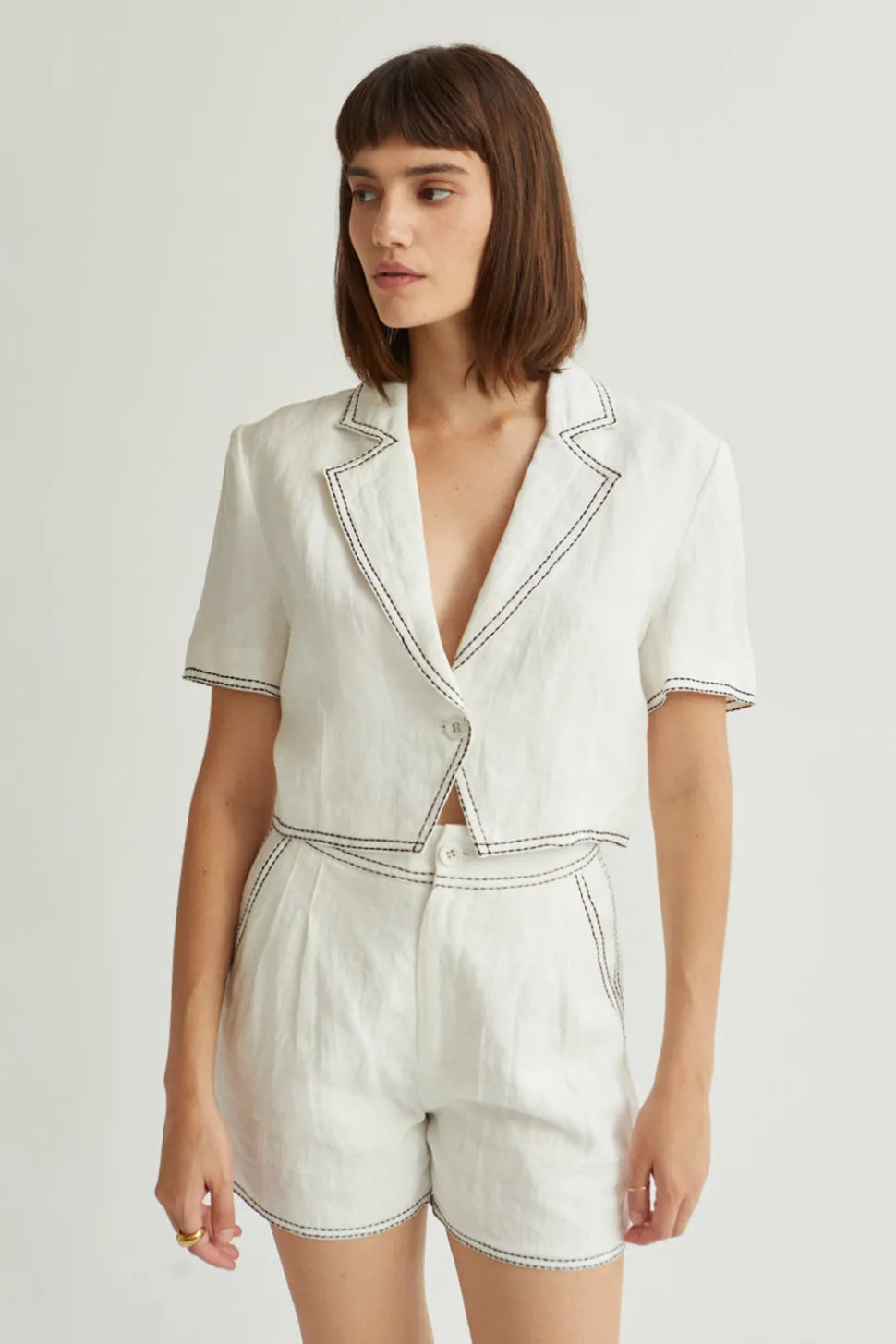 Angela Contrast Stitch Shorts