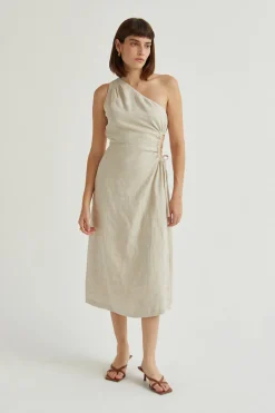 Aura One Shoulder Midi Dress