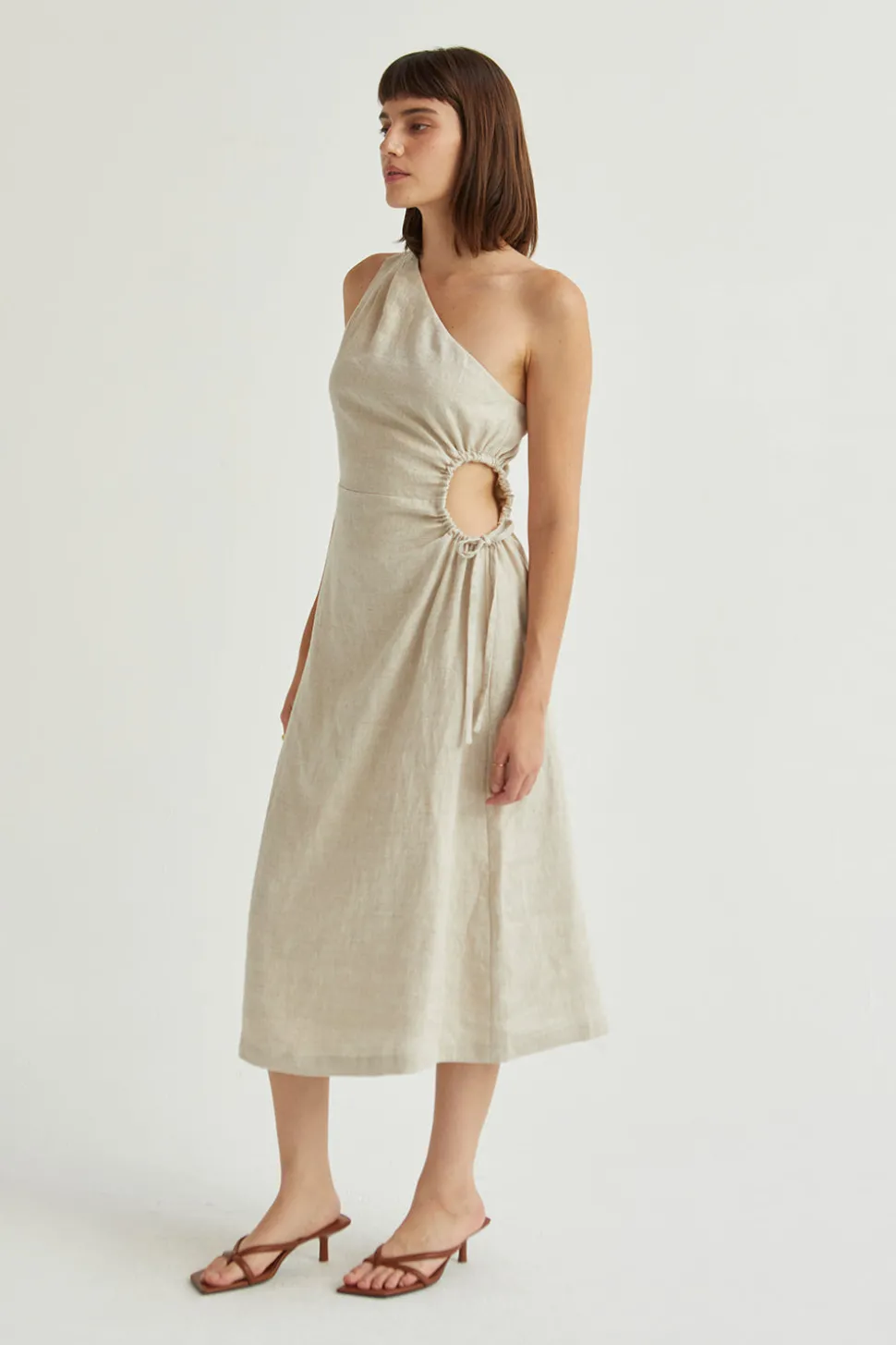 Aura One Shoulder Midi Dress