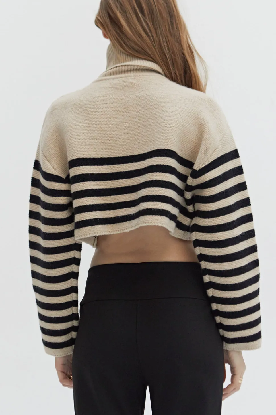 Avery Turtleneck Striped Sweater Top