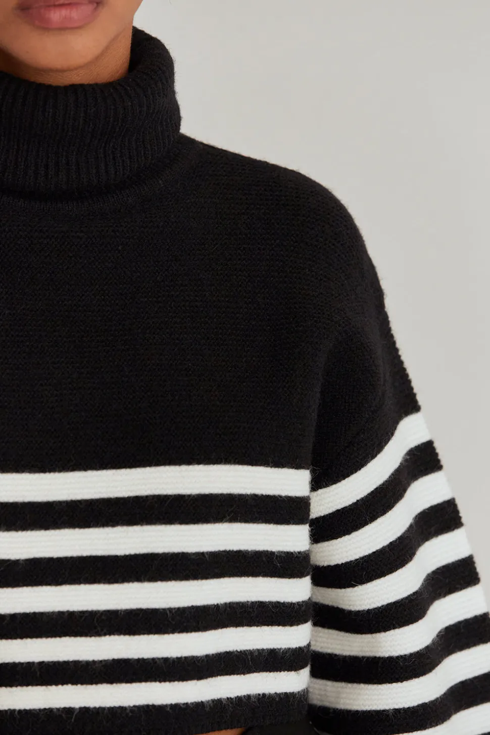 Avery Turtleneck Striped Sweater Top