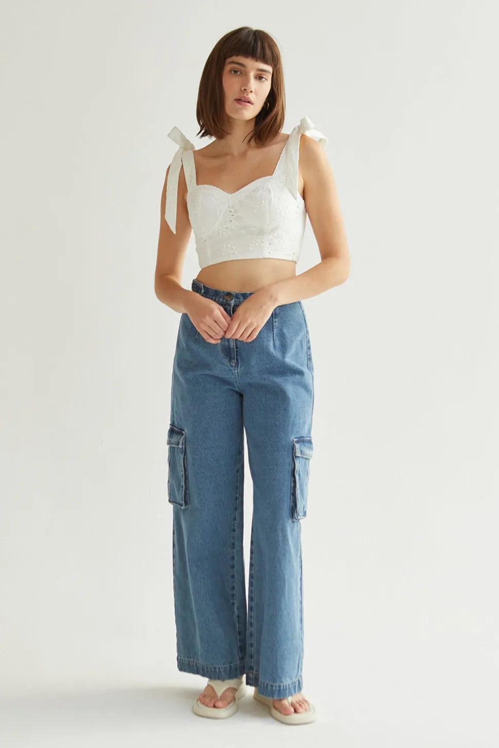 Balia Eyelet Bustier Top