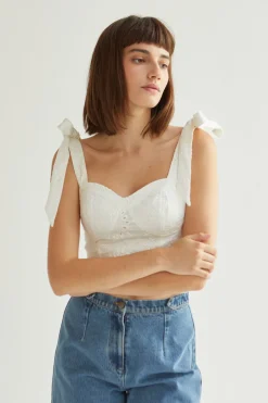 Balia Eyelet Bustier Top