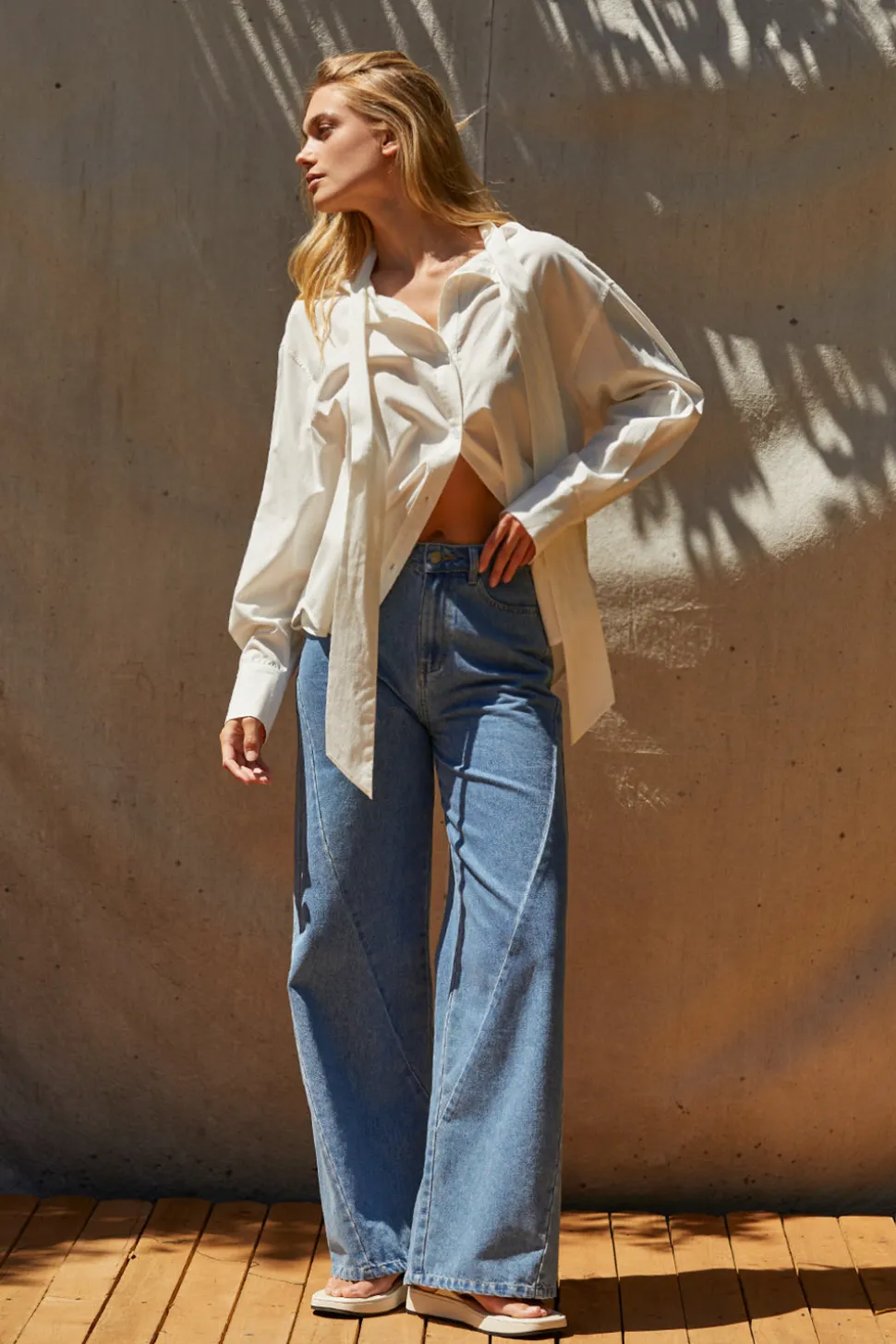 Blaire Neck Tie Button Up Blouse