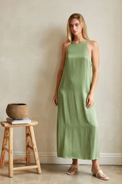 Bona Back Twist Cupro Slip Dress