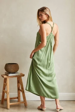 Bona Back Twist Cupro Slip Dress