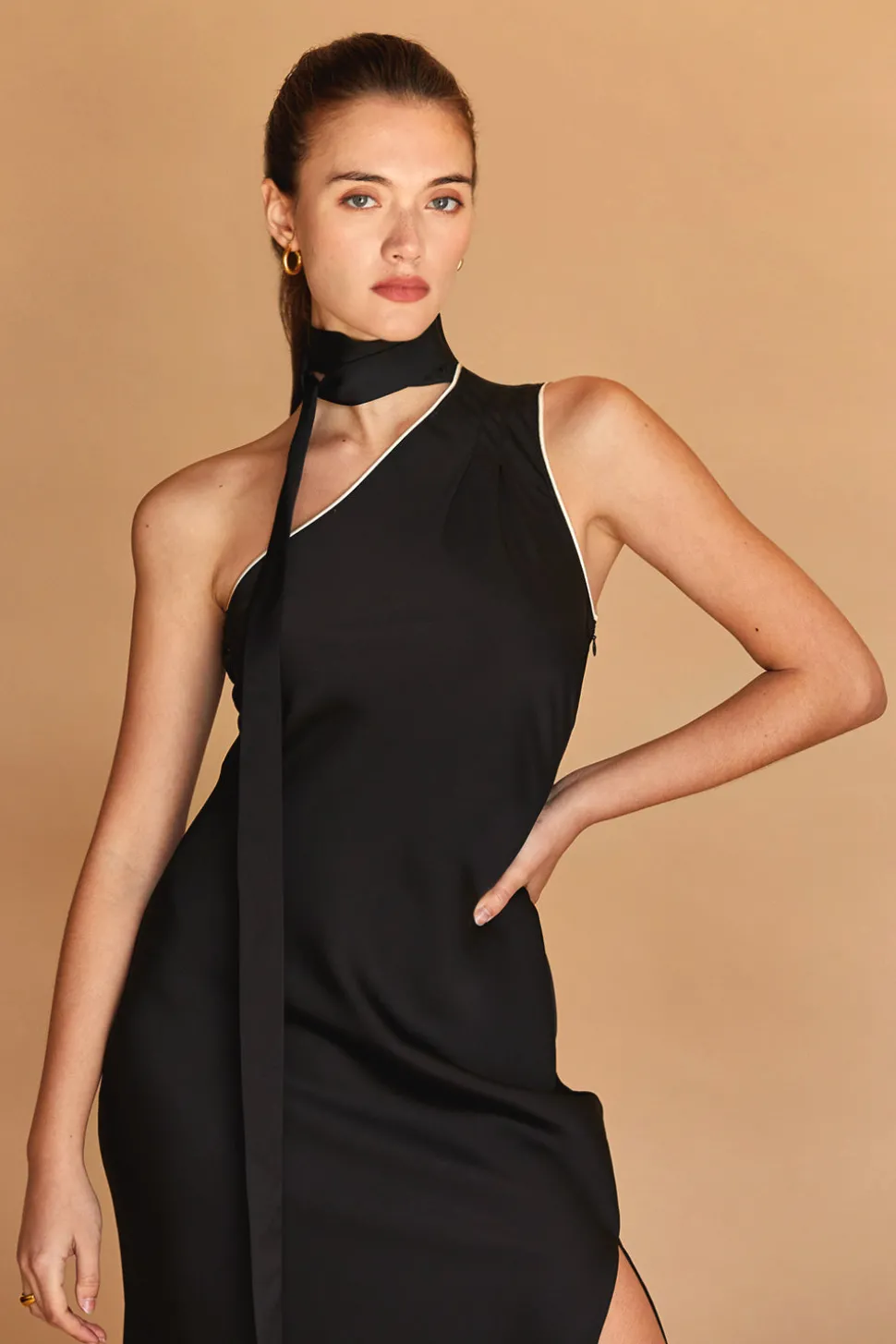 Bonnie One Shoulder Scarf Dress