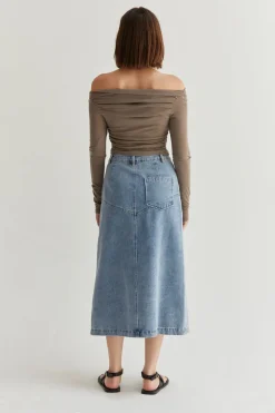 Brielle Denim Midi Skirt