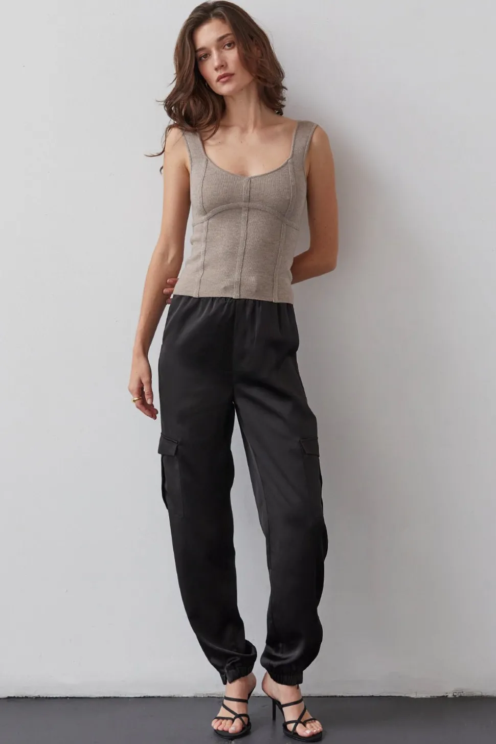Brooklyn Satin Cargo Joggers