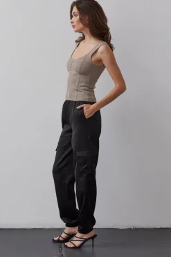 Brooklyn Satin Cargo Joggers