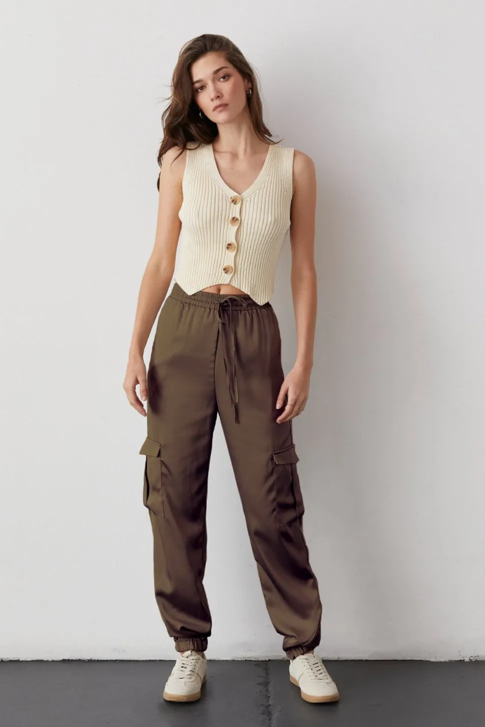 Brooklyn Satin Cargo Joggers