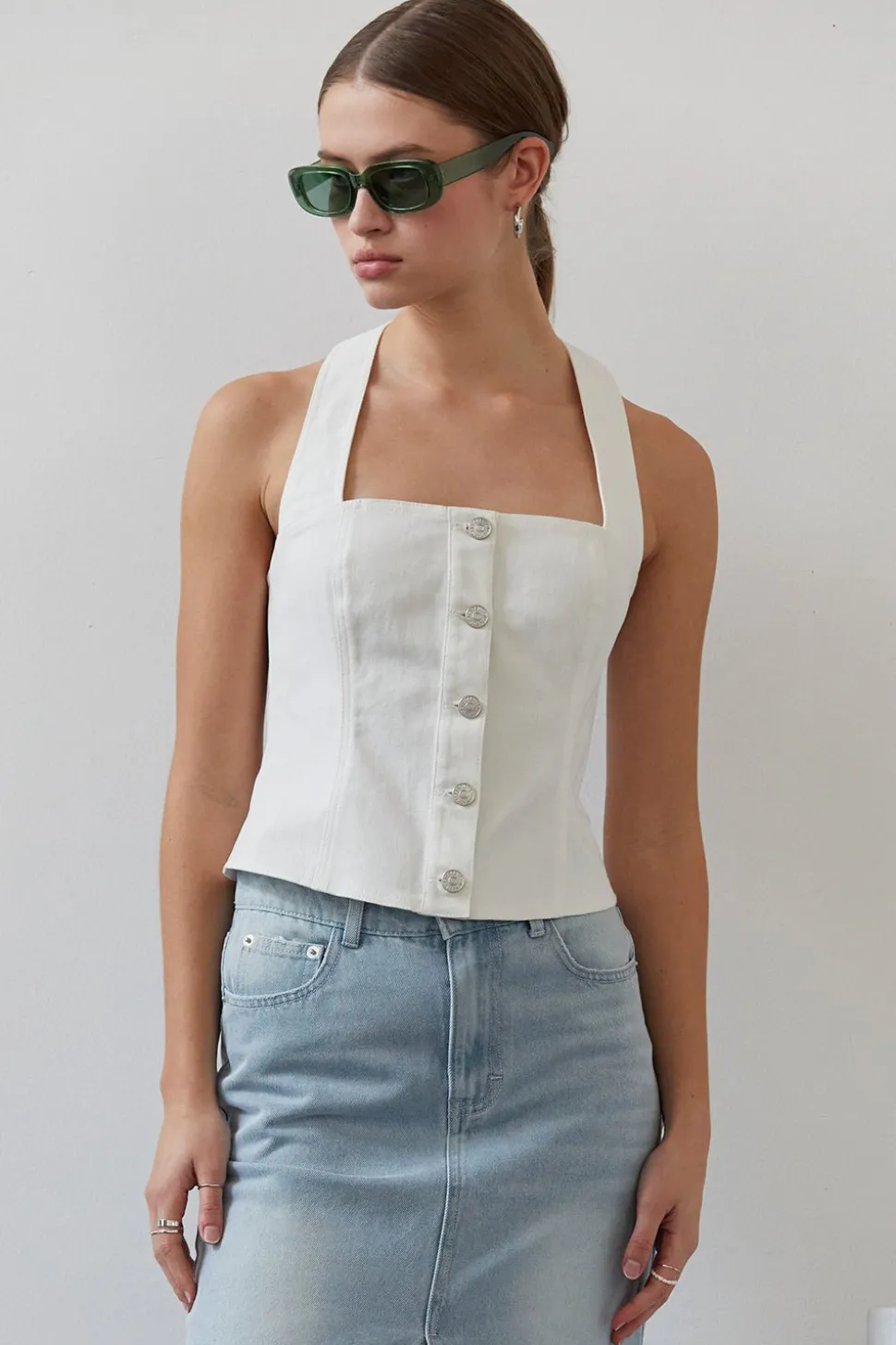 Candice Denim Halter Top