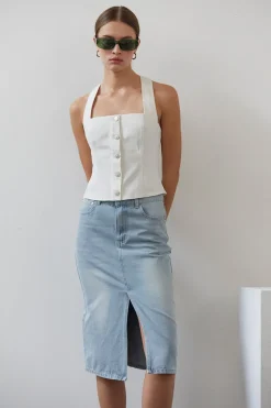 Candice Denim Halter Top