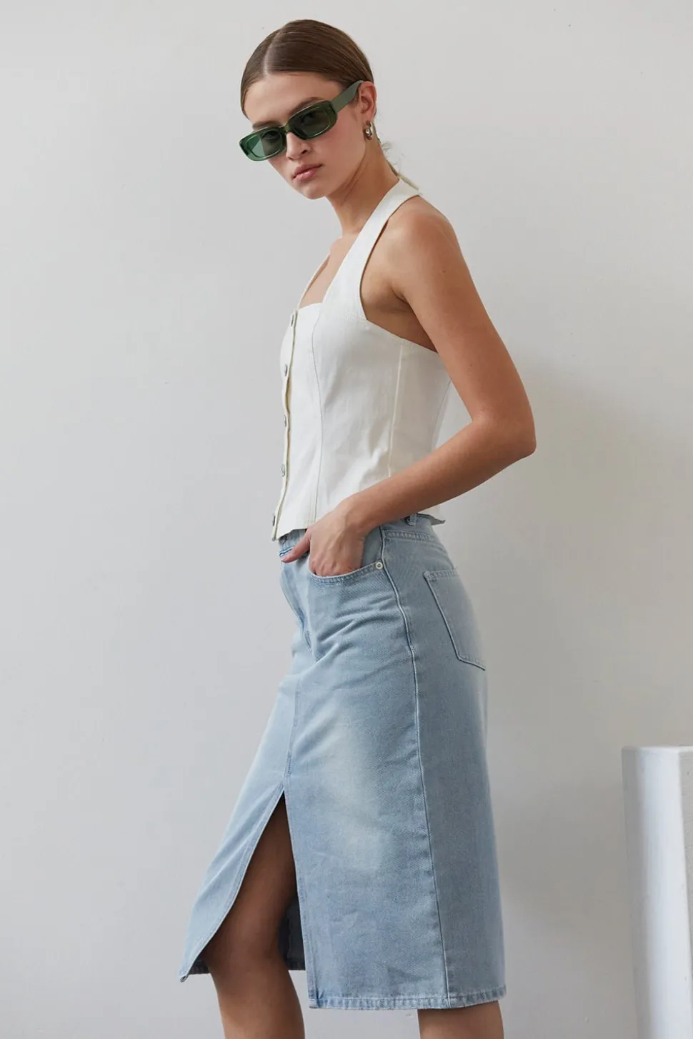 Candice Denim Halter Top