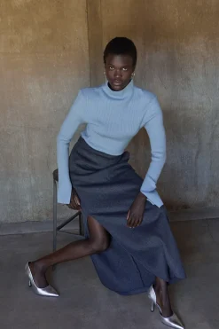 Cecy Wool Blend Maxi Skirt