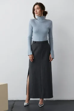 Cecy Wool Blend Maxi Skirt