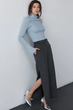 Cecy Wool Blend Maxi Skirt