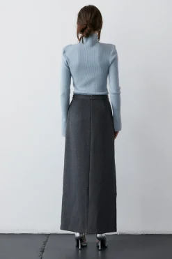 Cecy Wool Blend Maxi Skirt