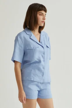 Clara Linen Button Up Top