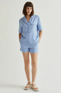 Clara Linen Button Up Top