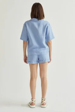 Cora Cuffed Linen Shorts