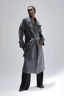 Dakota Wool Blend Wrap Coat
