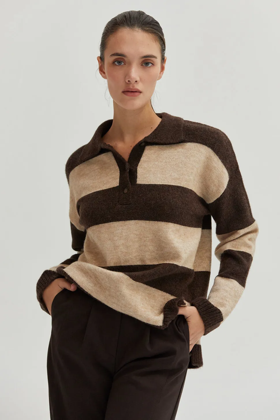 Ellon Stripe Polo Sweater