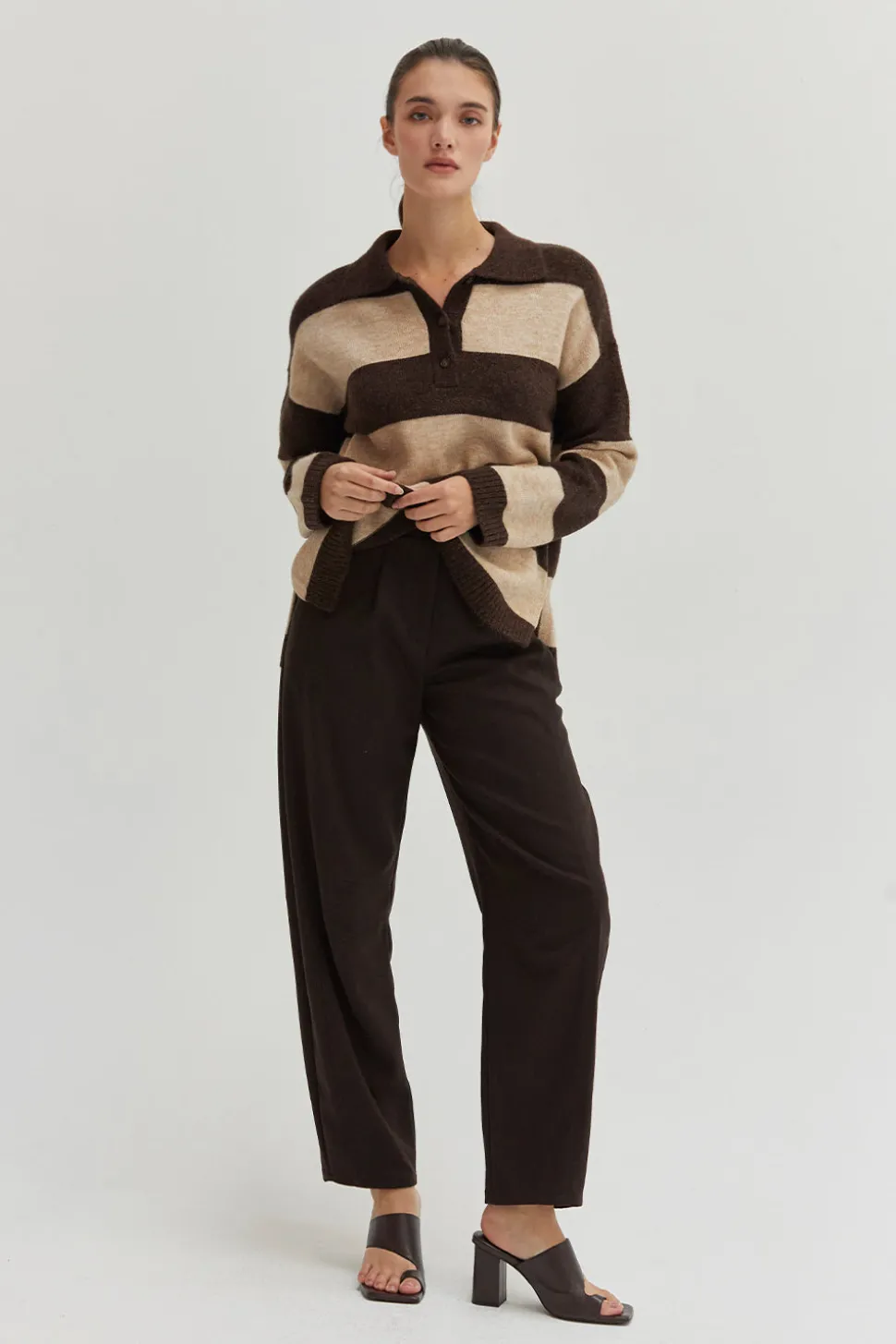 Ellon Stripe Polo Sweater