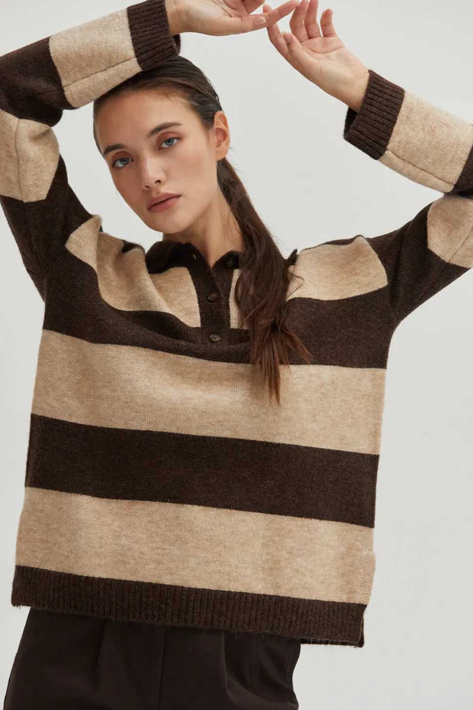 Ellon Stripe Polo Sweater