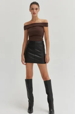 Elon Vegan Leather Mini Skirt