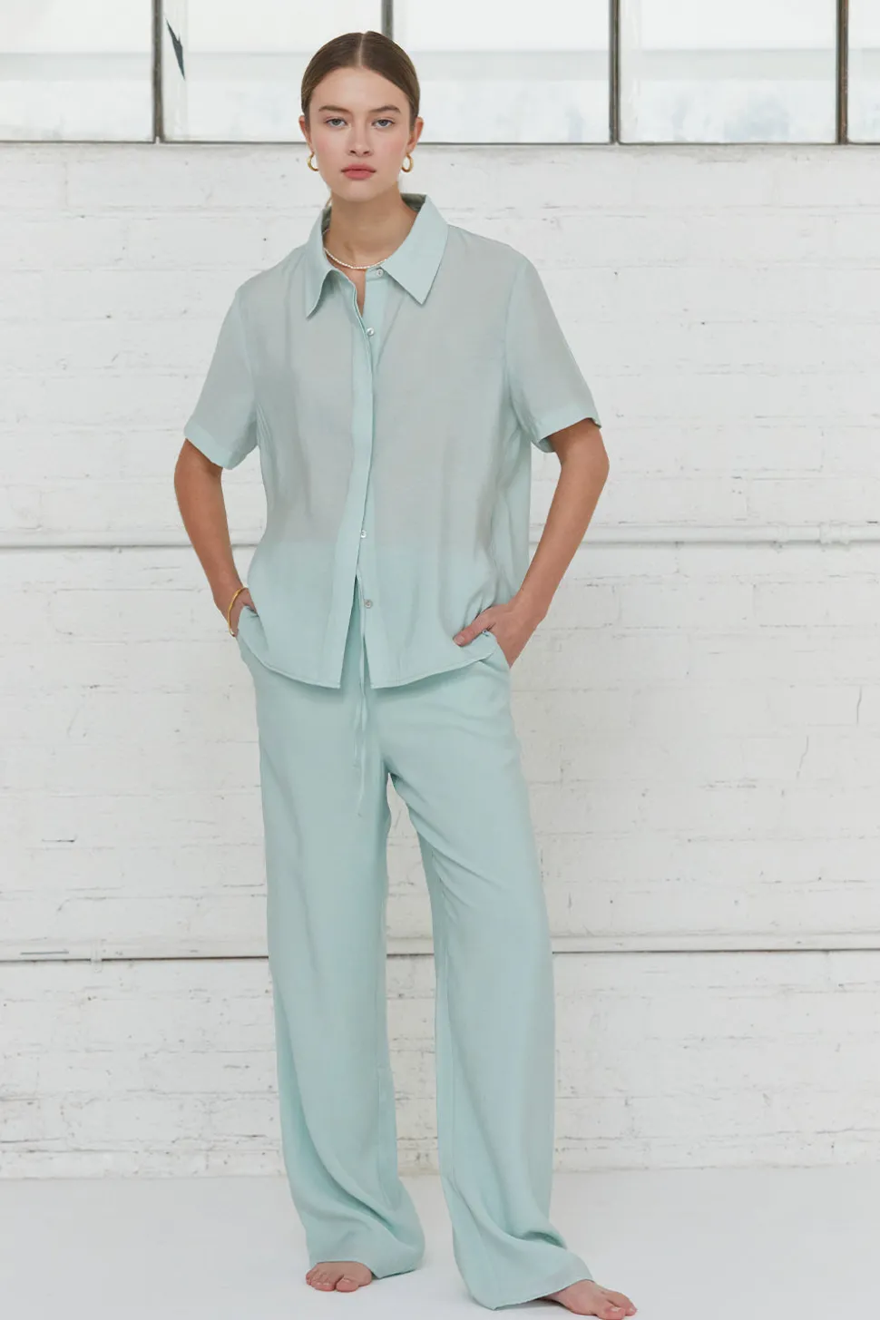 Ember Sheer Button Up Shirt