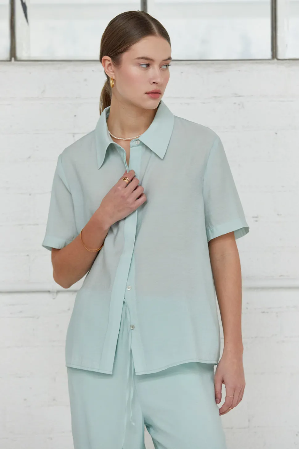 Ember Sheer Button Up Shirt