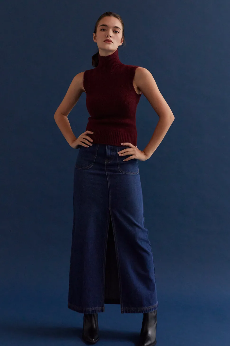 Esther Denim Maxi Skirt