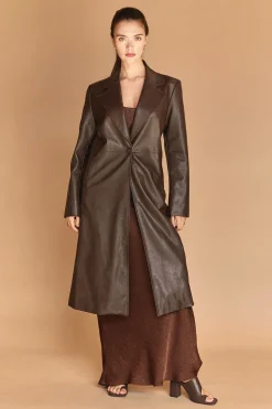 Evani Vegan Leather Coat