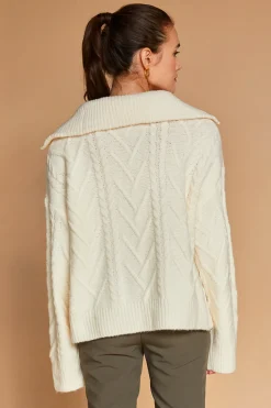 Finley Front Zip Chunky Cable Knit Sweater