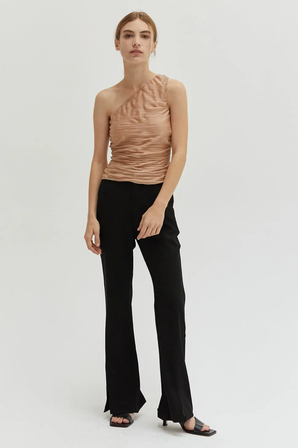 Ivy One Shoulder Mesh Top