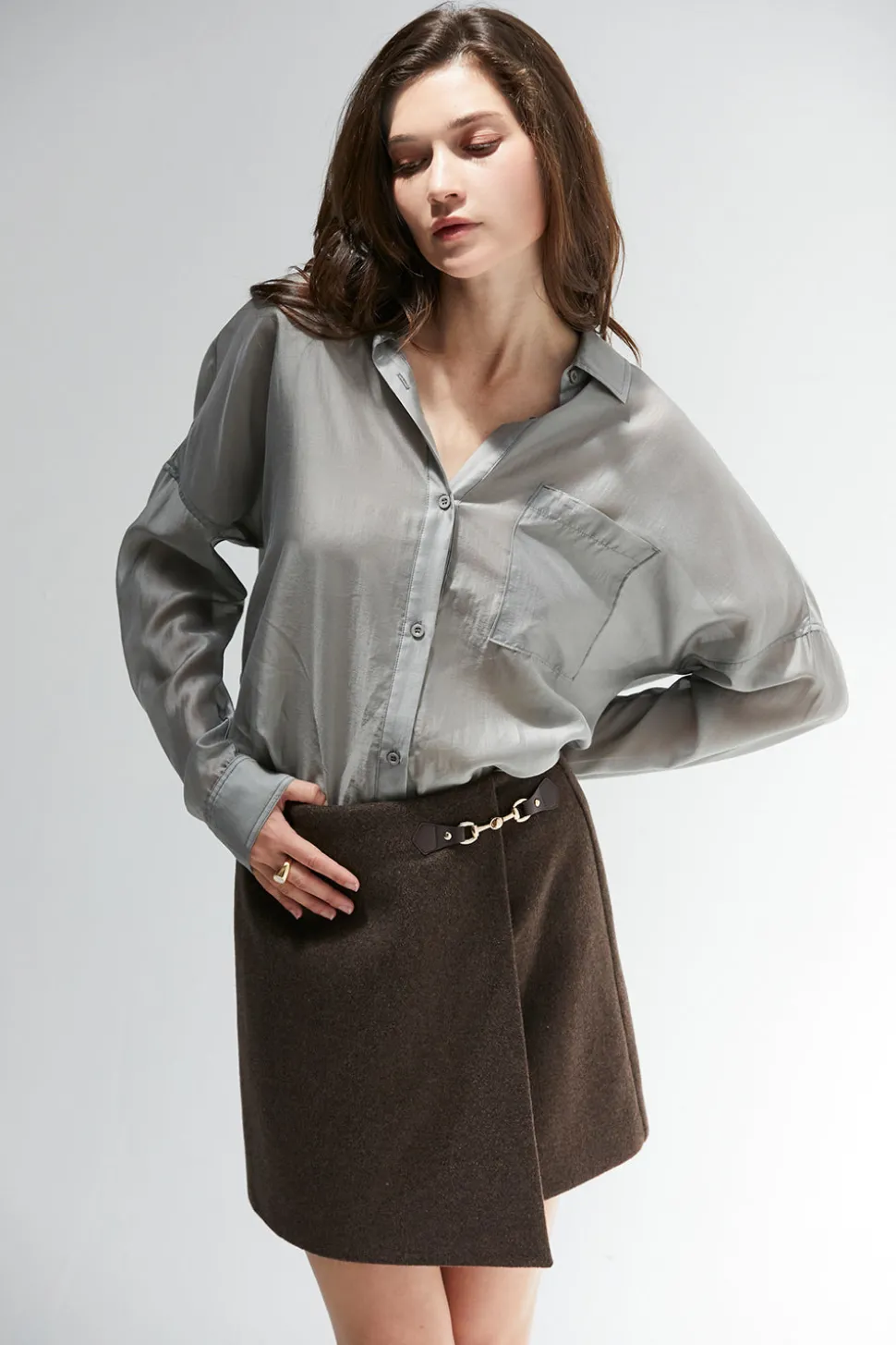 Jamey Wool Blend Mini Skirt