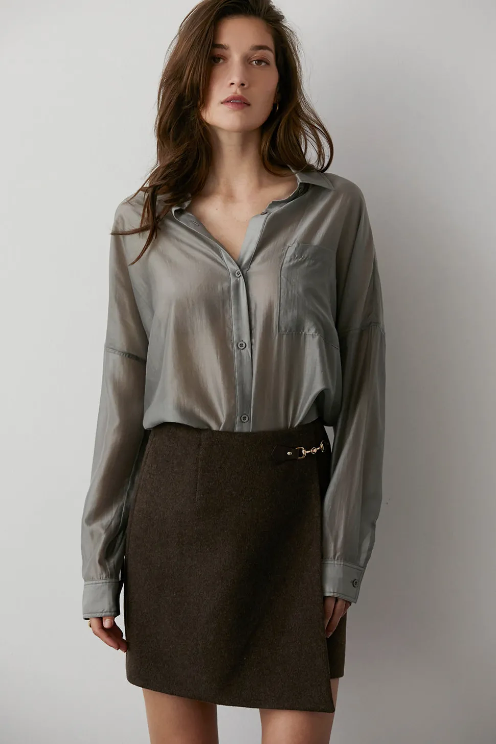 Jamey Wool Blend Mini Skirt