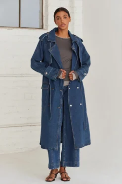 Jaylene Denim Trench Coat