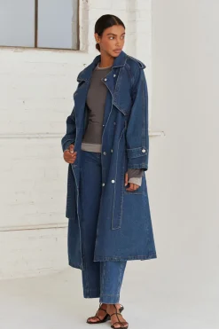 Jaylene Denim Trench Coat