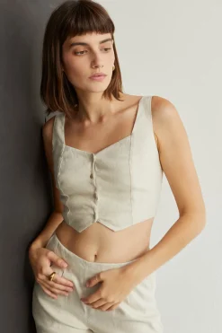 Jazz Linen Vest Top