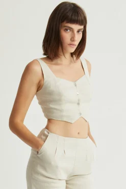 Jazz Linen Vest Top