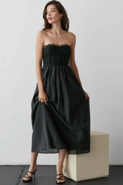 Lace Corset Midi Dress