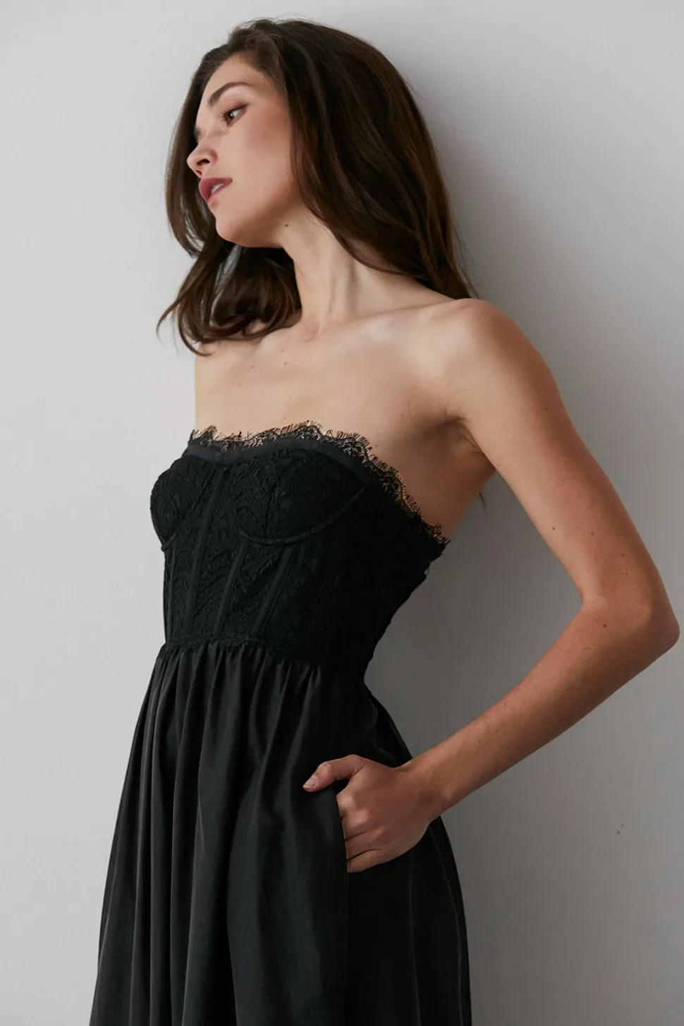 Lace Corset Midi Dress