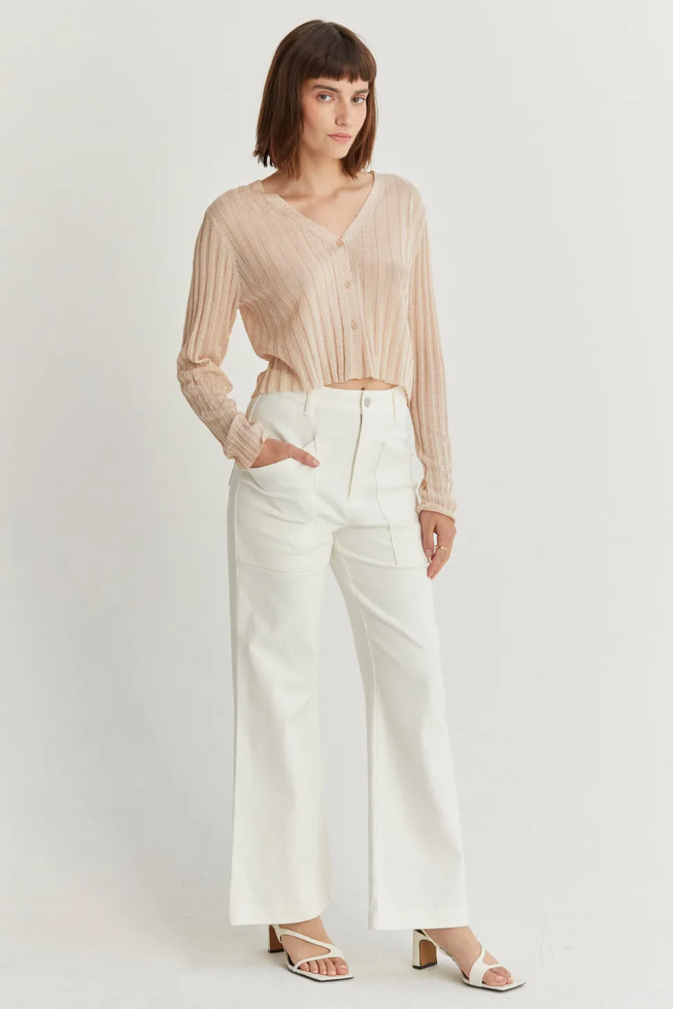 Leah Sheer Rib Cardigan