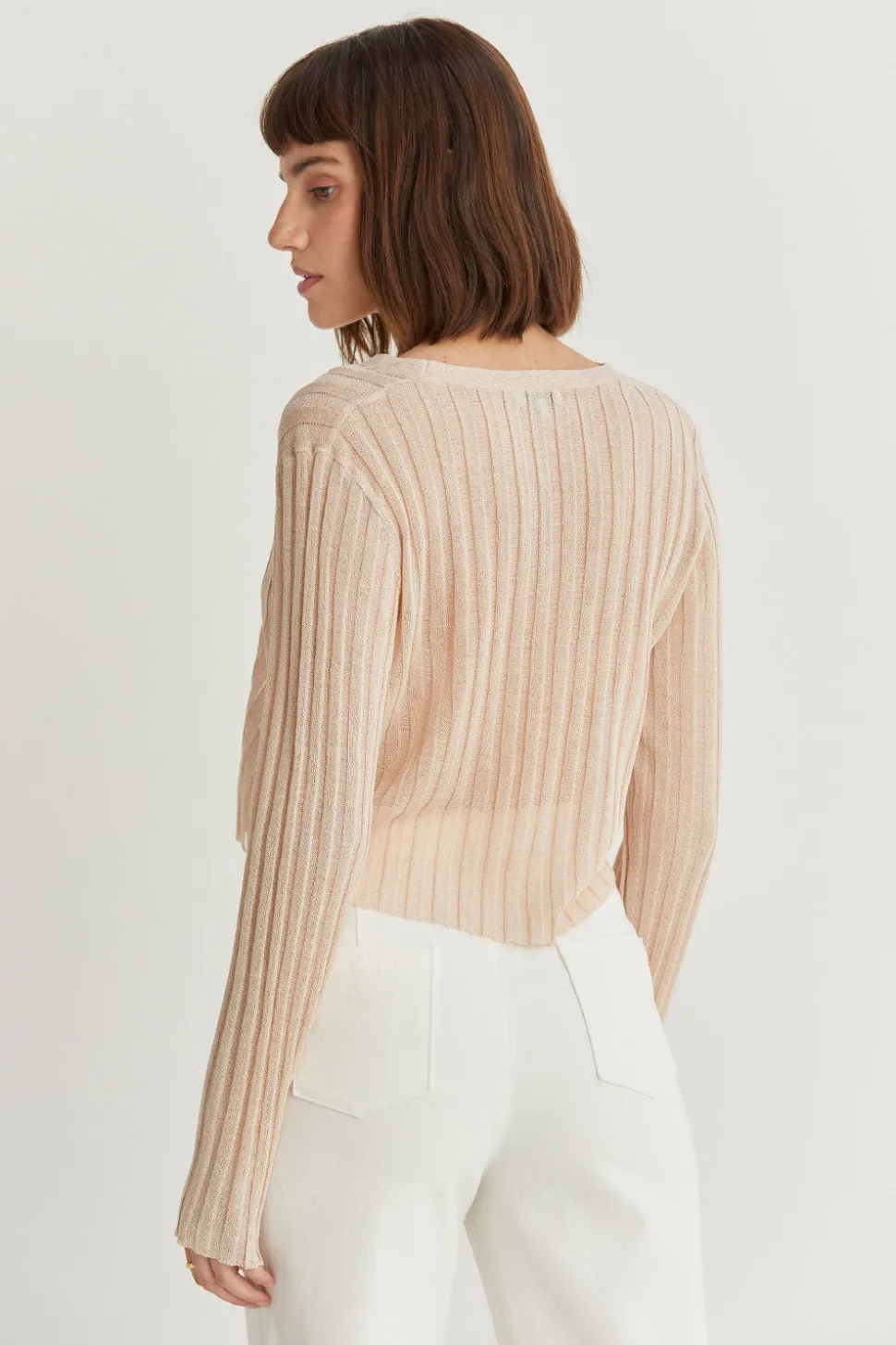 Leah Sheer Rib Cardigan