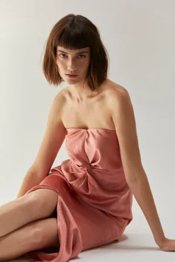 Lina Satin Midi Dress