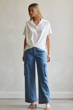 Mallory Denim Cargo Pants