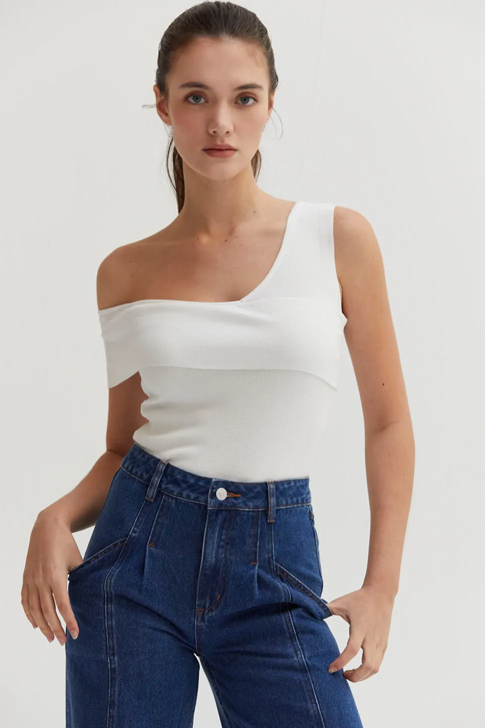 Micah One Shoulder Knit Top